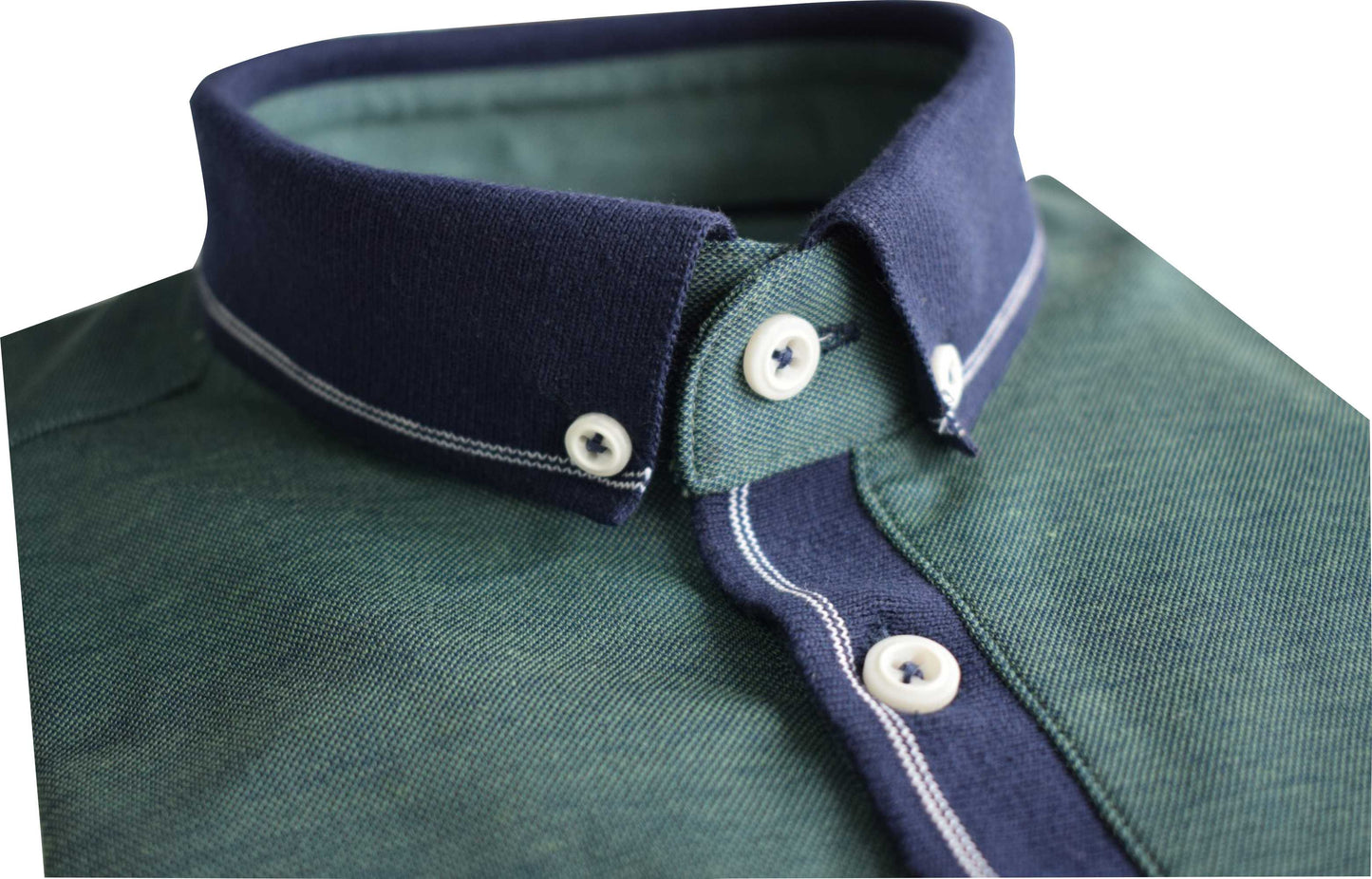 TPP982 Tom Penn Knitted collar Green Polo
