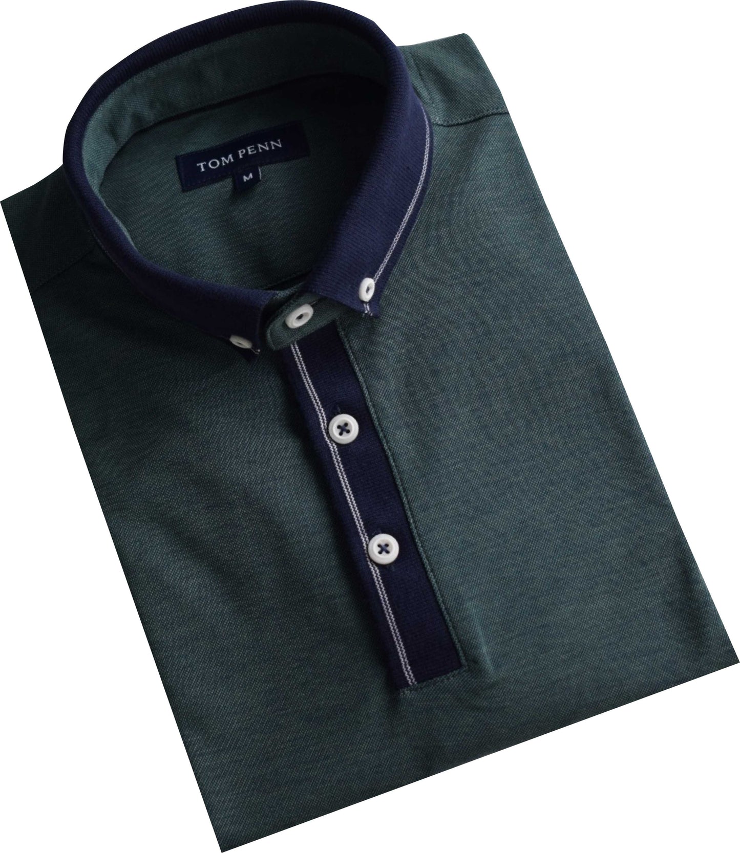 TPP982 Tom Penn Knitted collar Green Polo
