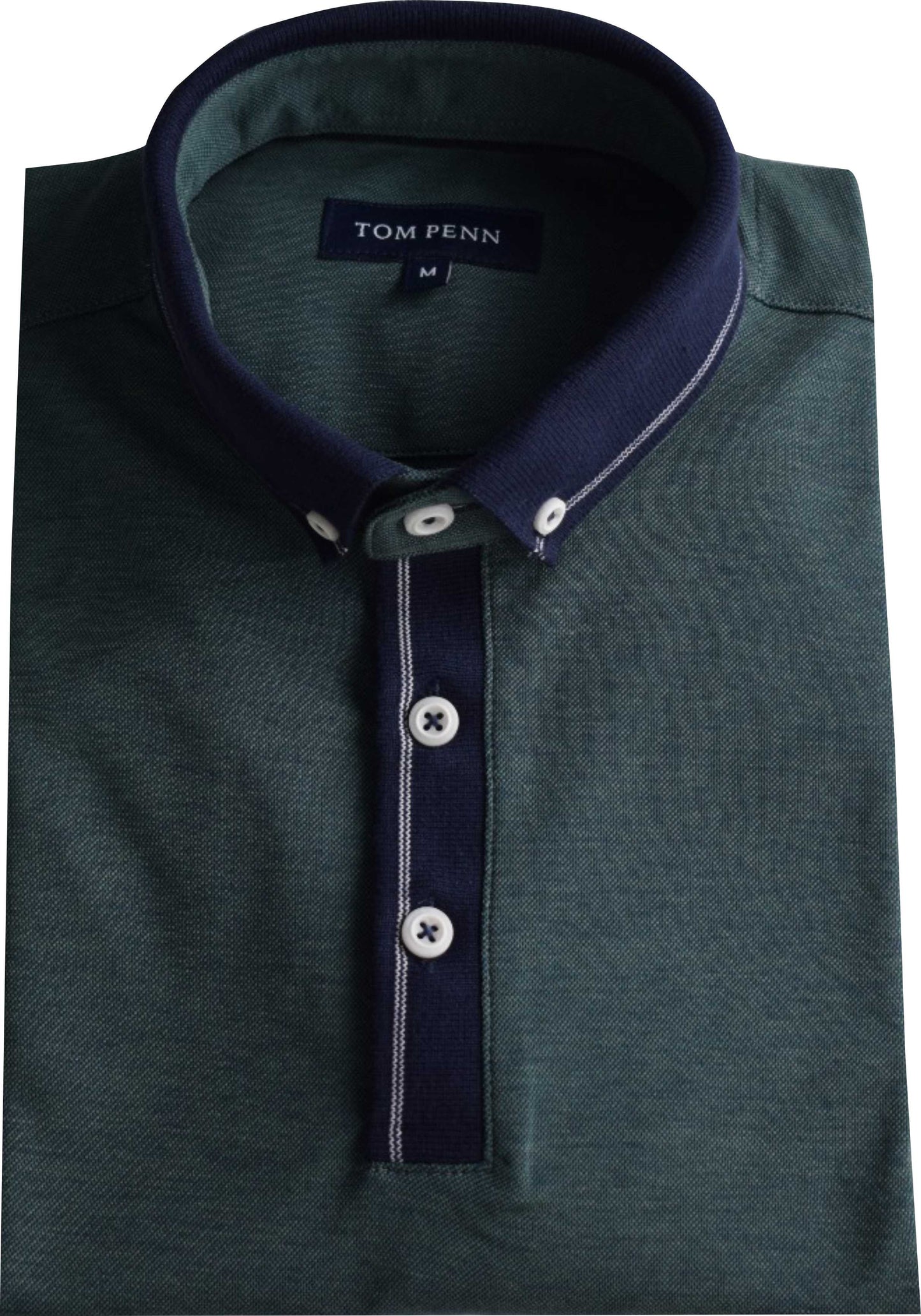 TPP982 Tom Penn Knitted collar Green Polo
