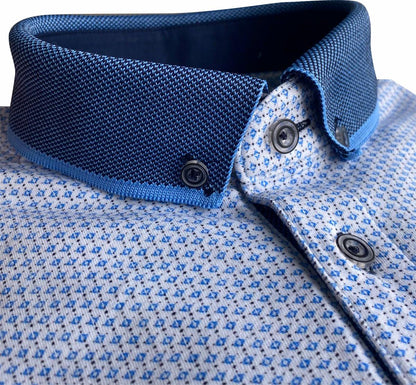 TPP985 Wh/Blue All over Print Polo
