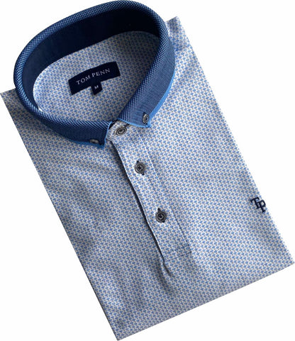TPP985 Wh/Blue All over Print Polo