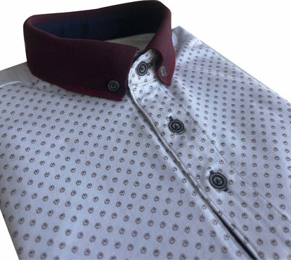 TPP993 W/Burg Panel Print Polo