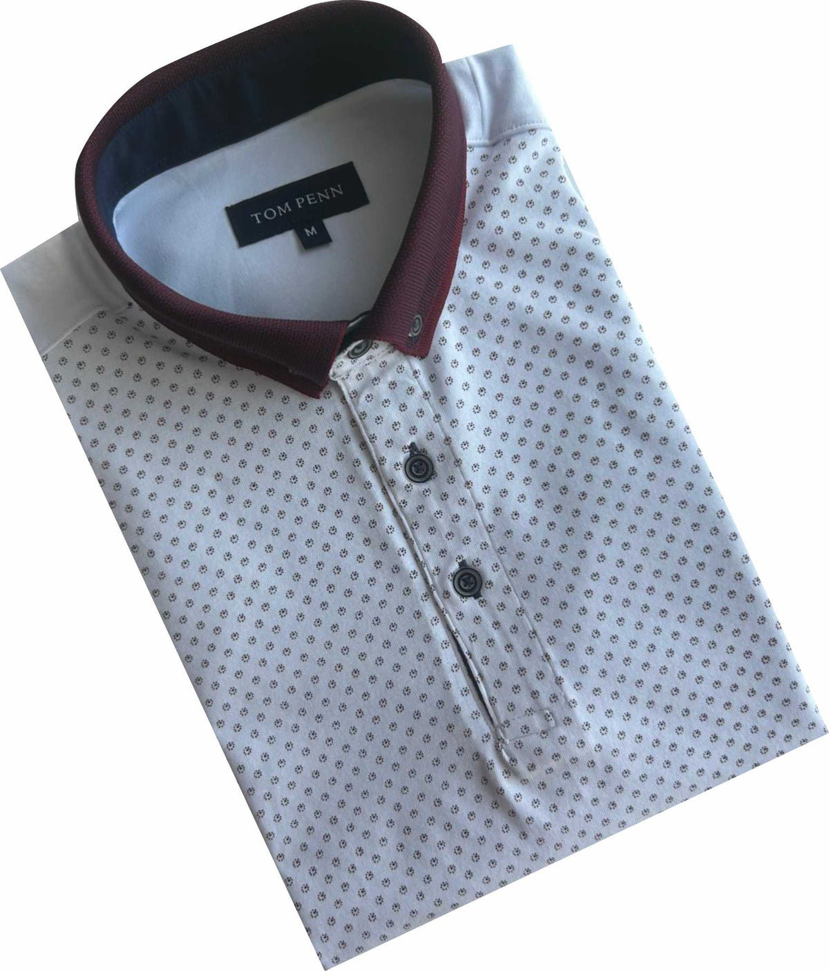 TPP993 W/Burg Panel Print Polo