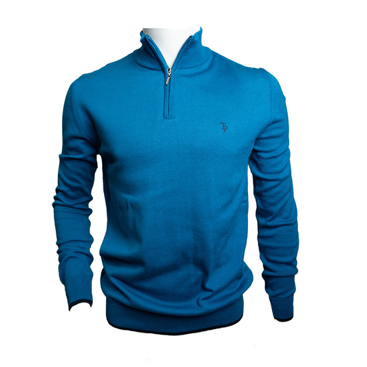 TP053K  Teal 1/4 Zip Knit