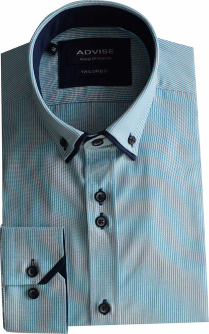 AD918 Turq Advise striped Shirt