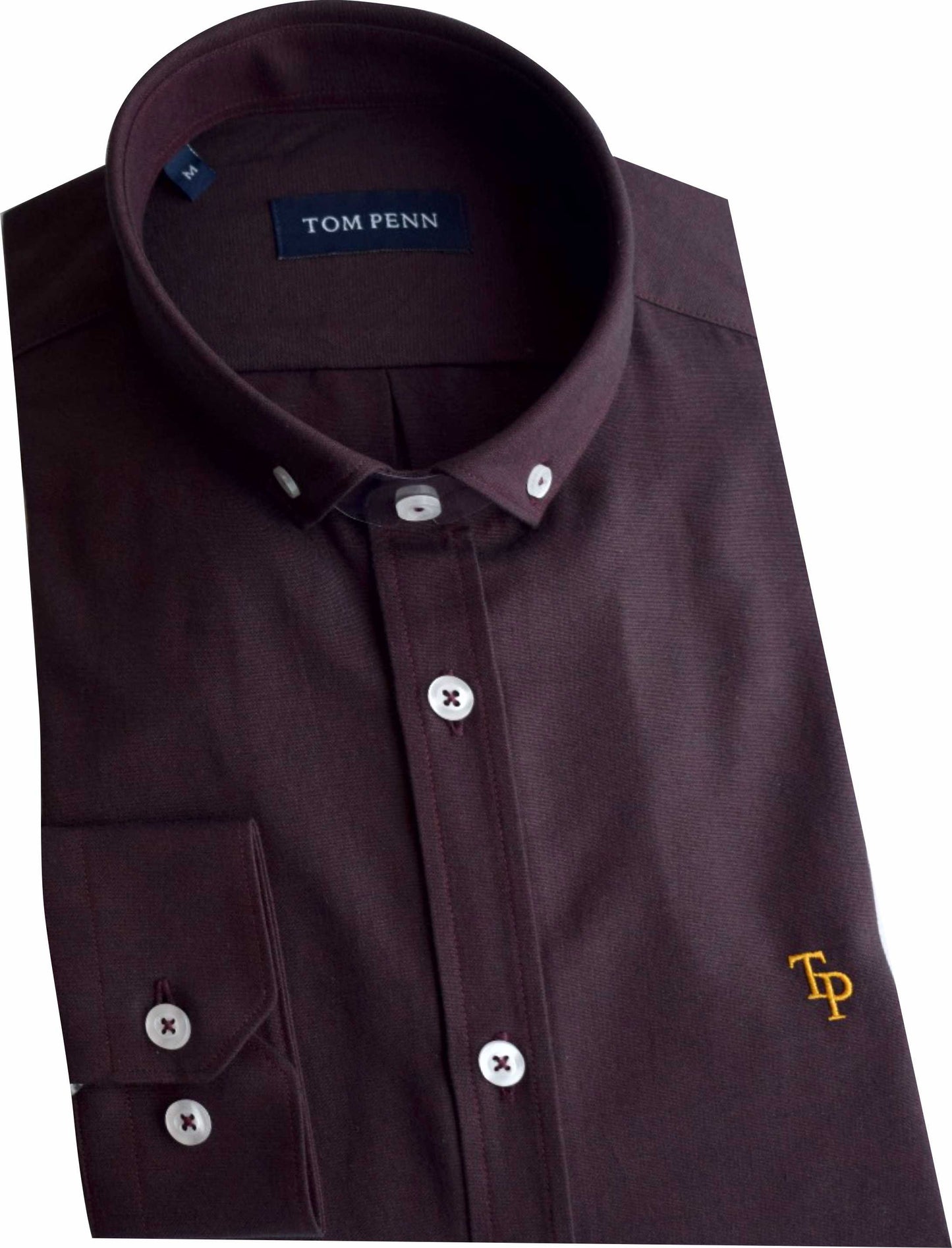 TP330 Burgundy Oxford Long Sleeve Shirt