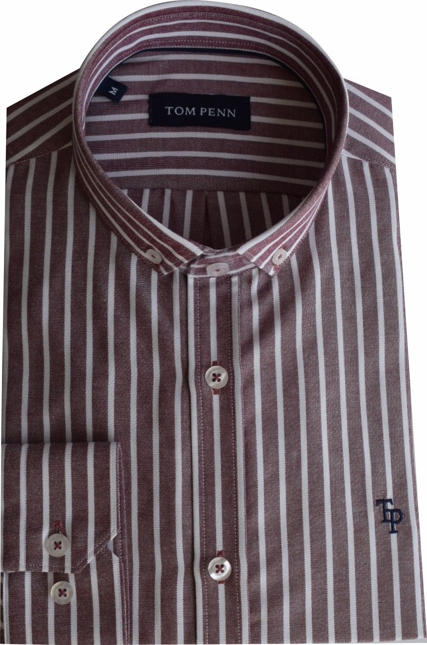 TP934 Burg Tom Penn Striped Shirt