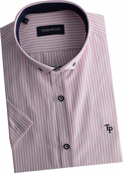 TP937 Pink Tom Penn Short Sleeve Oxford Shirt